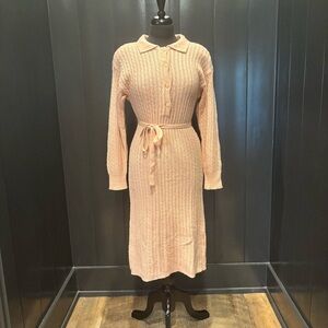 Vintage Donna Toran Elegant Pink Knit Dress with tie
